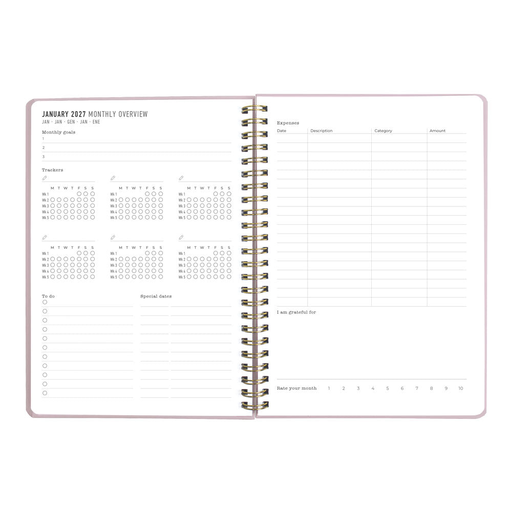 Letts A5 Weekly Planner, Celebrate, 2027 Rose 27-082185#color_rose
