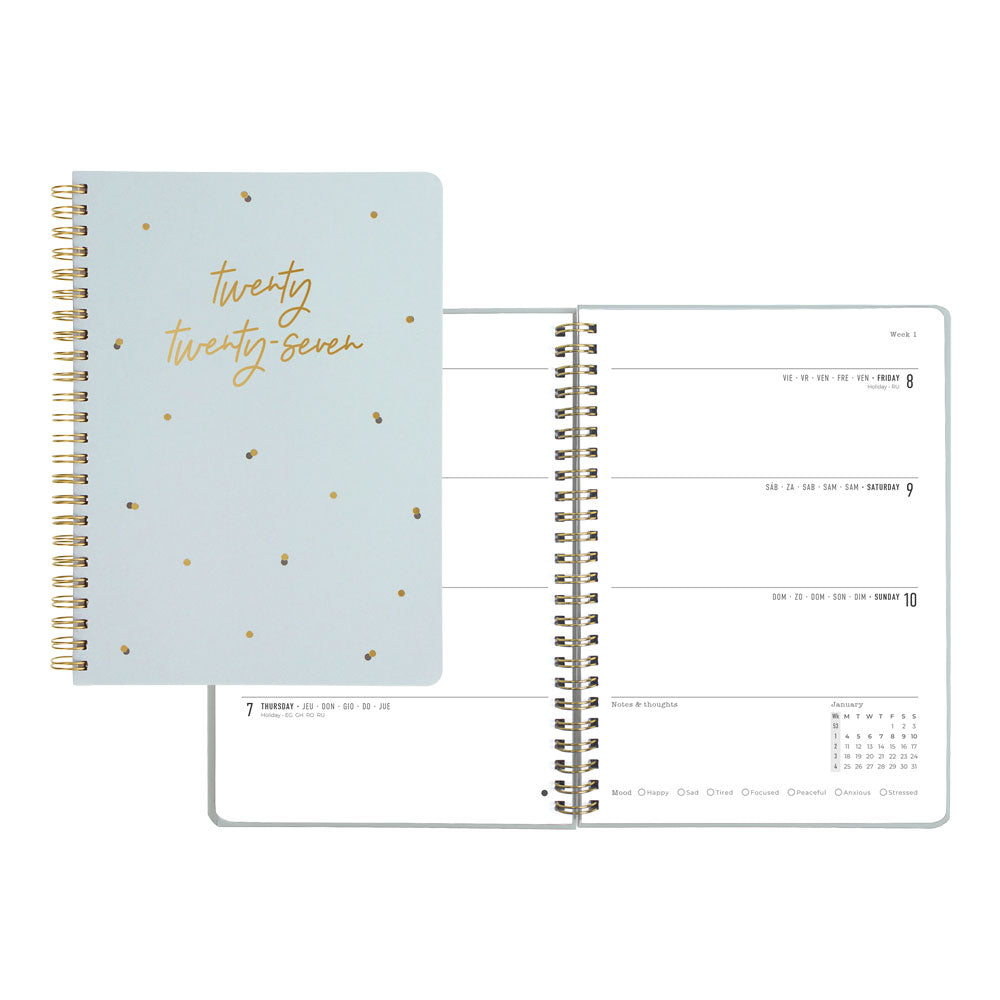 Letts A5 Weekly Planner, Celebrate, 2027 Sky 27-082186#color_sky