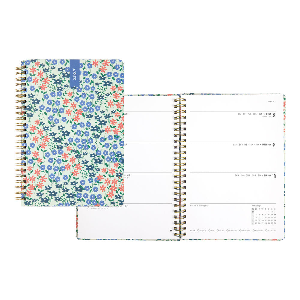Letts A5 Weekly Planner, Spring Valley, 2027 Mint 27-082377#color_mint