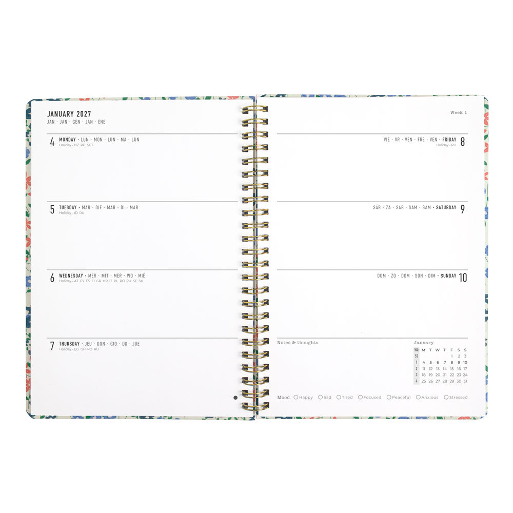 Letts A5 Weekly Planner, Spring Valley, 2027 Mint 27-082377#color_mint
