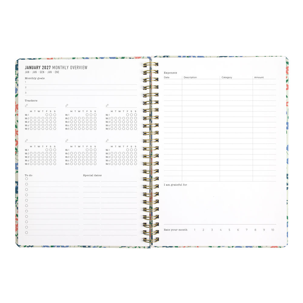 Letts A5 Weekly Planner, Spring Valley, 2027 Mint 27-082377#color_mint