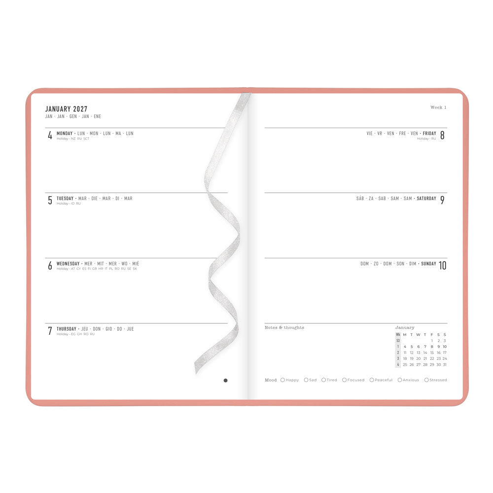 Letts A5 Weekly Planner, Conscious, 2027 Clay 27-082397#color_clay