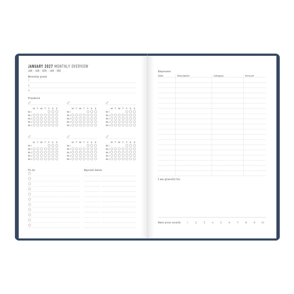 Letts A5 Weekly Planner, Inspire, 2027 Navy 27-082484#color_navy