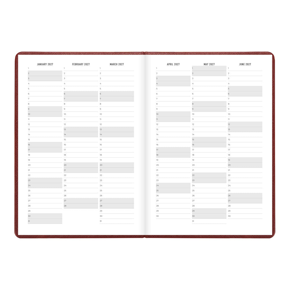 Letts A5 Weekly Planner, Serene, 2027 Burgundy 27-082501#color_burgundy