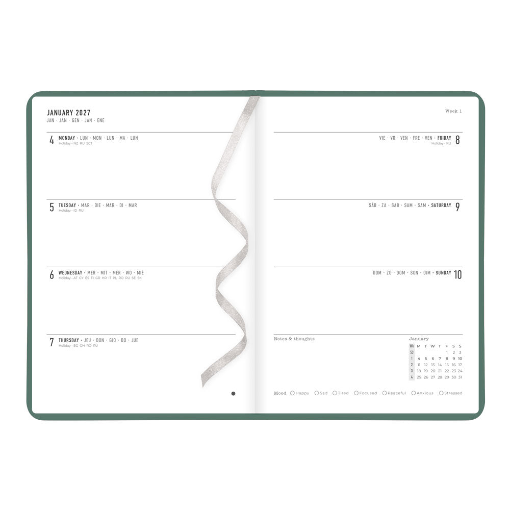 Letts A5 Weekly Planner, Conscious, 2027 Pine 27-082553#color_pine