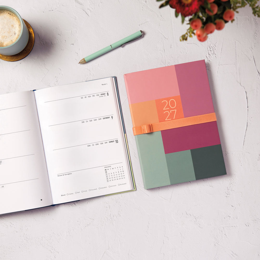 Letts A5 Weekly Planner, Gradient, 2027 Rose 27-082570#color_gradient-rose