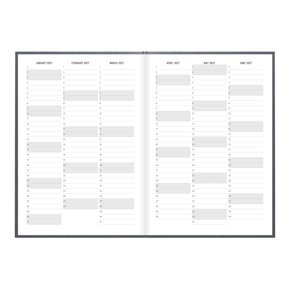 Letts A5 Weekly Planner, Titanium, 2027 Charcoal 27-082582#color_charcoal
