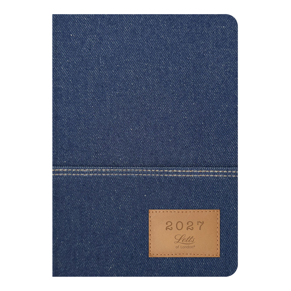 Letts A5 Weekly Planner, Denim, 2027 Blue 27-082644#color_denim-blue