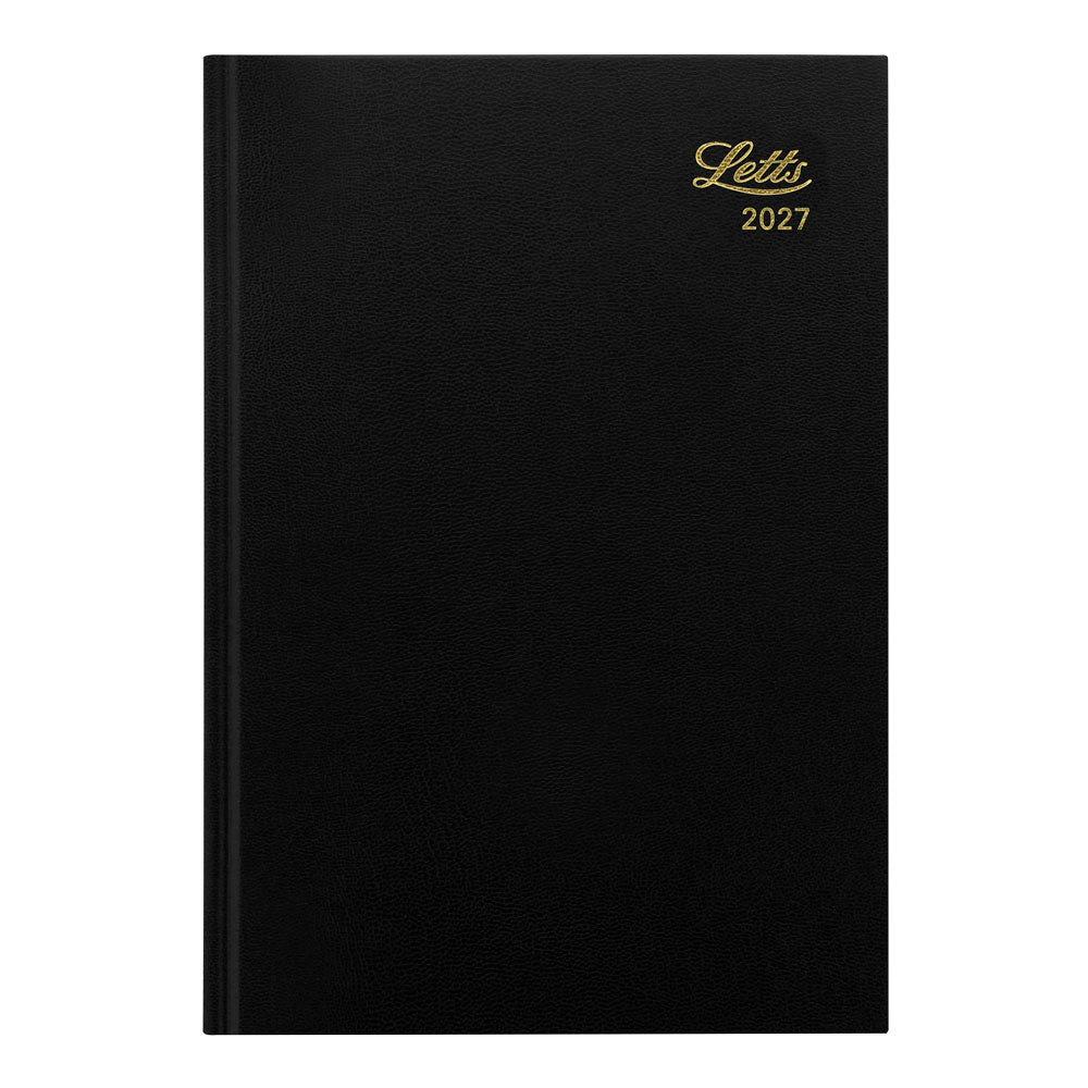 Letts A5 Daily Appointment Book, Standard, 2027 Black 27-C10XBK#color_black