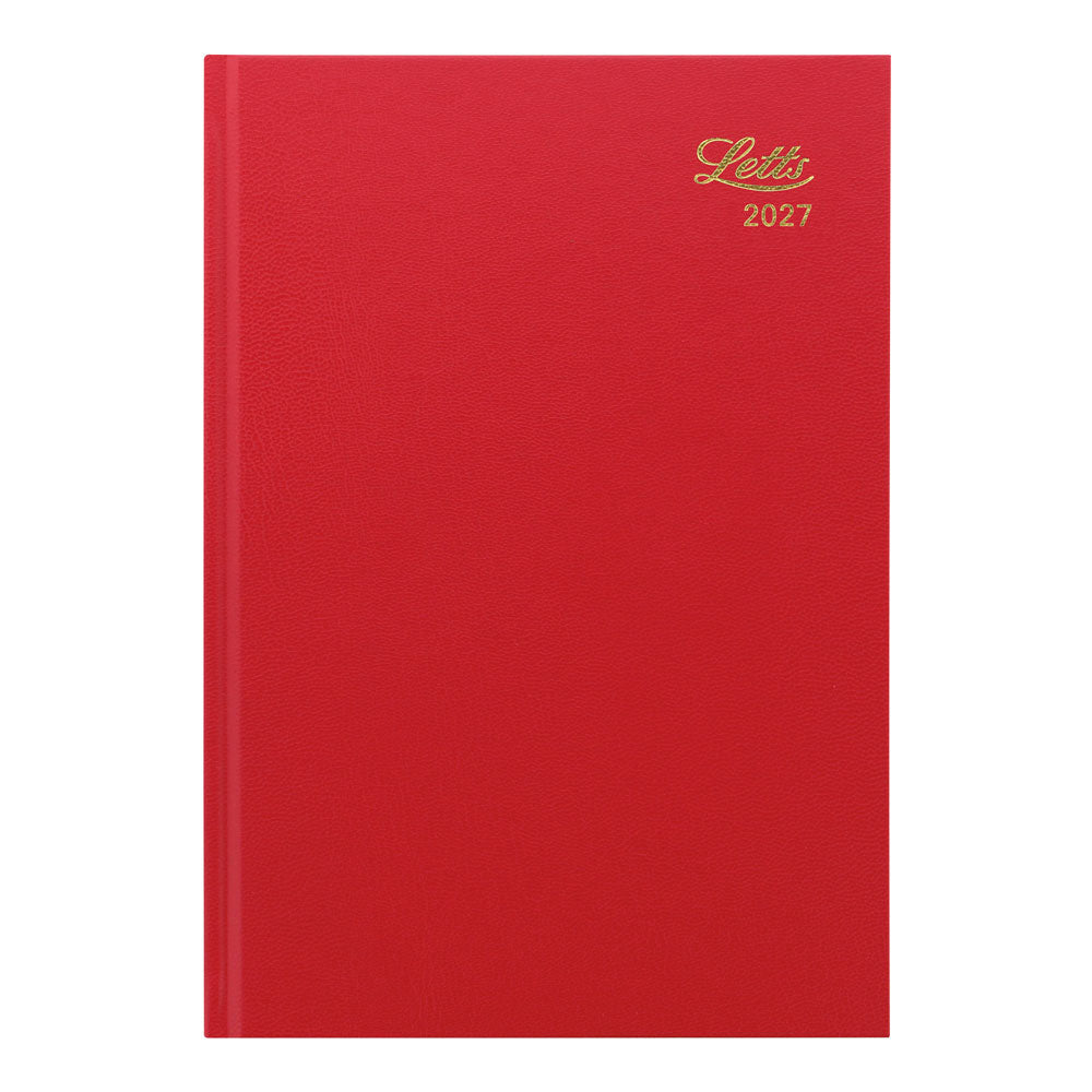 Letts A5 Daily Appointment Book, Standard, 2027 Red 27-C10XBY#color_red