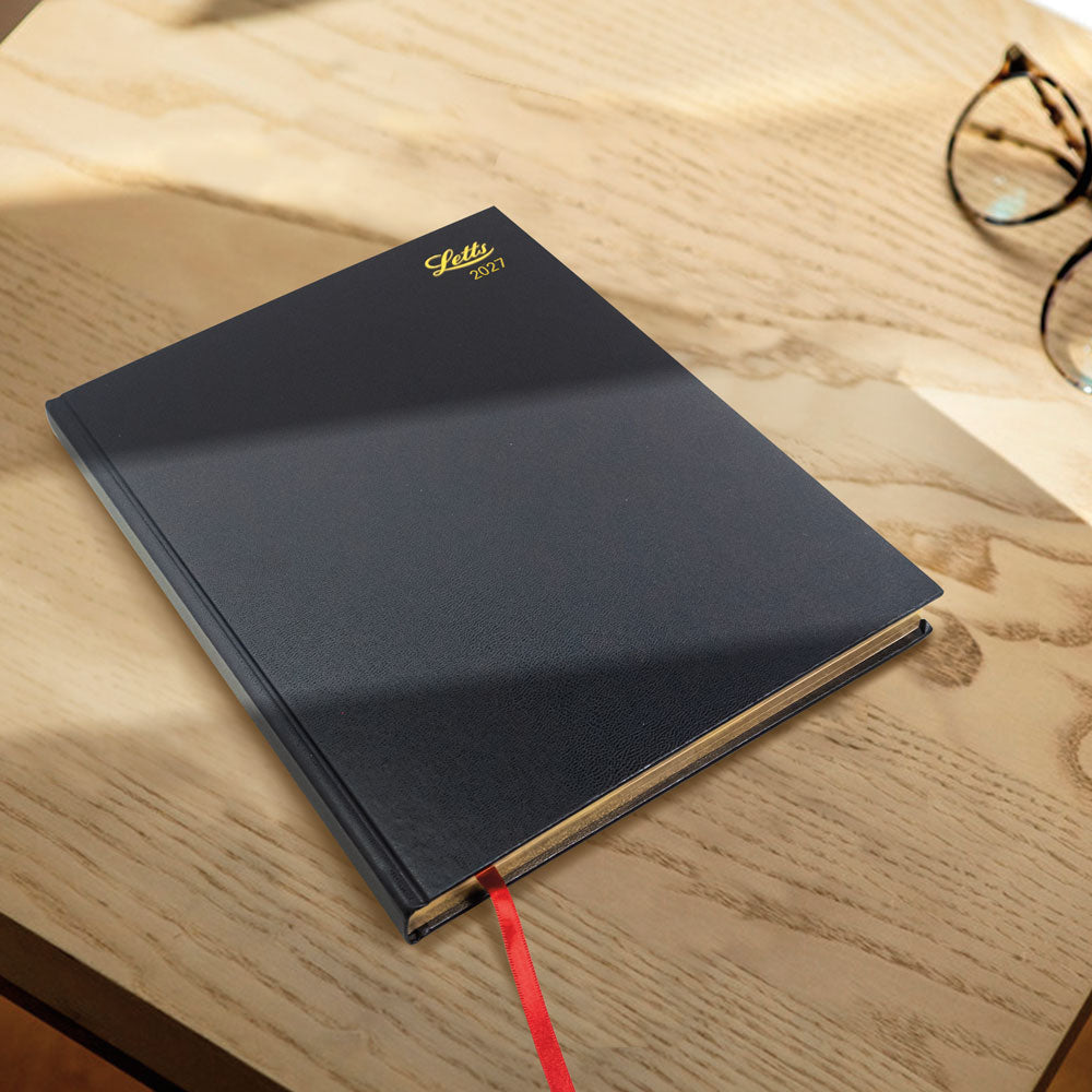 Letts Quarto Daily Planner, Standard, 2027 Black 27-C10YBK#color_black
