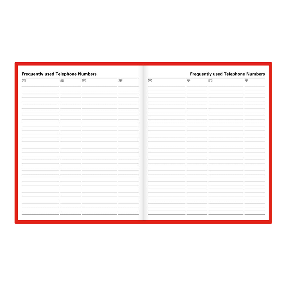 Letts Quarto Daily Planner, Standard, 2027 Red 27-C10YBY#color_red