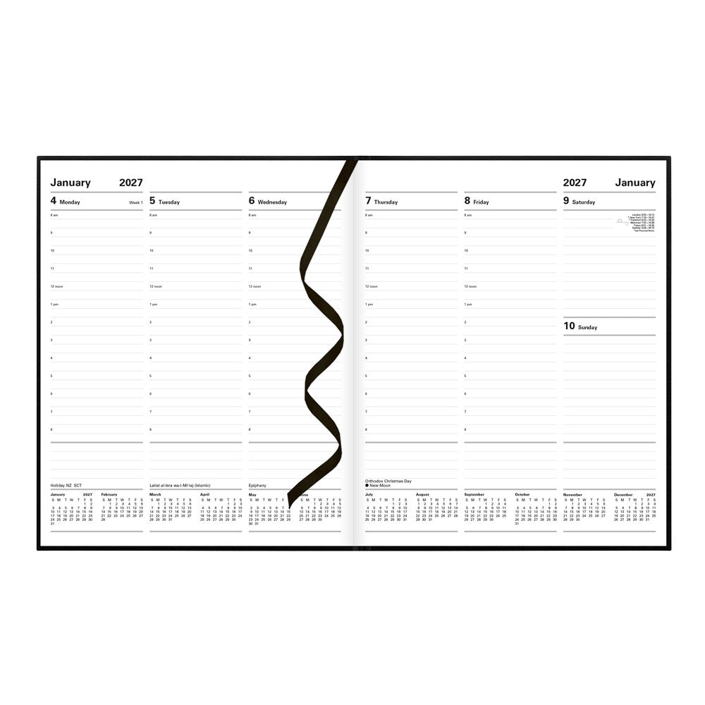 Letts Quarto Weekly Appointment Book, Principal, 2027 Black 27-C30YABK#color_black
