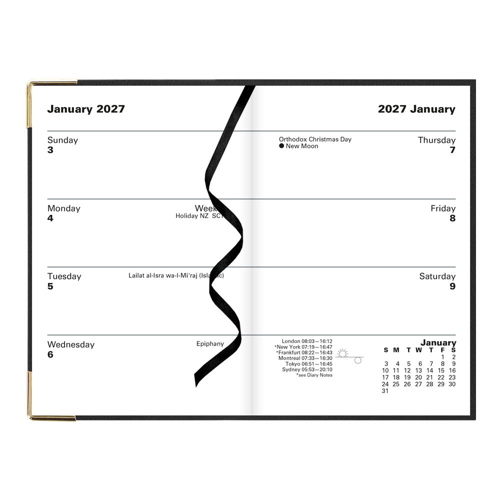 Letts Pocket Weekly Planner, Classic, 2027 Black 27-C32EBK#color_black