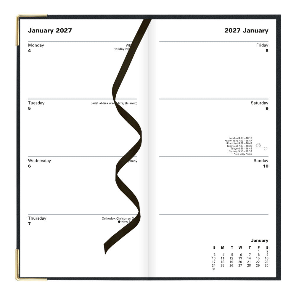 Letts Slim Weekly Planner, Classic, 2027 Black 27-C32SUBK#color_black