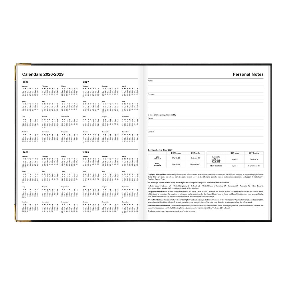 Letts Quarto Weekly Appointment Book, Classic, 2027 Black 27-C32YIBK#color_black
