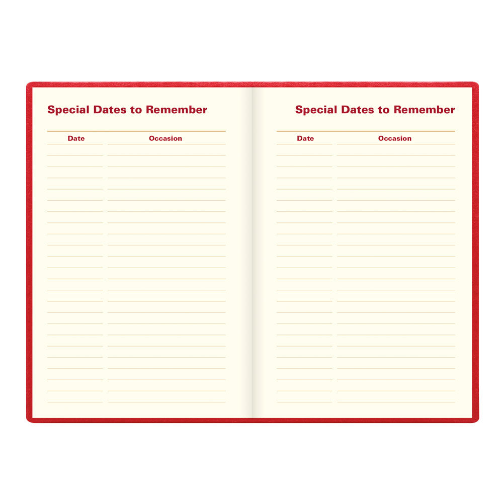 Letts Pocket Weekly Planner, Belgravia, 2027 Red 27-C33ERD#color_red