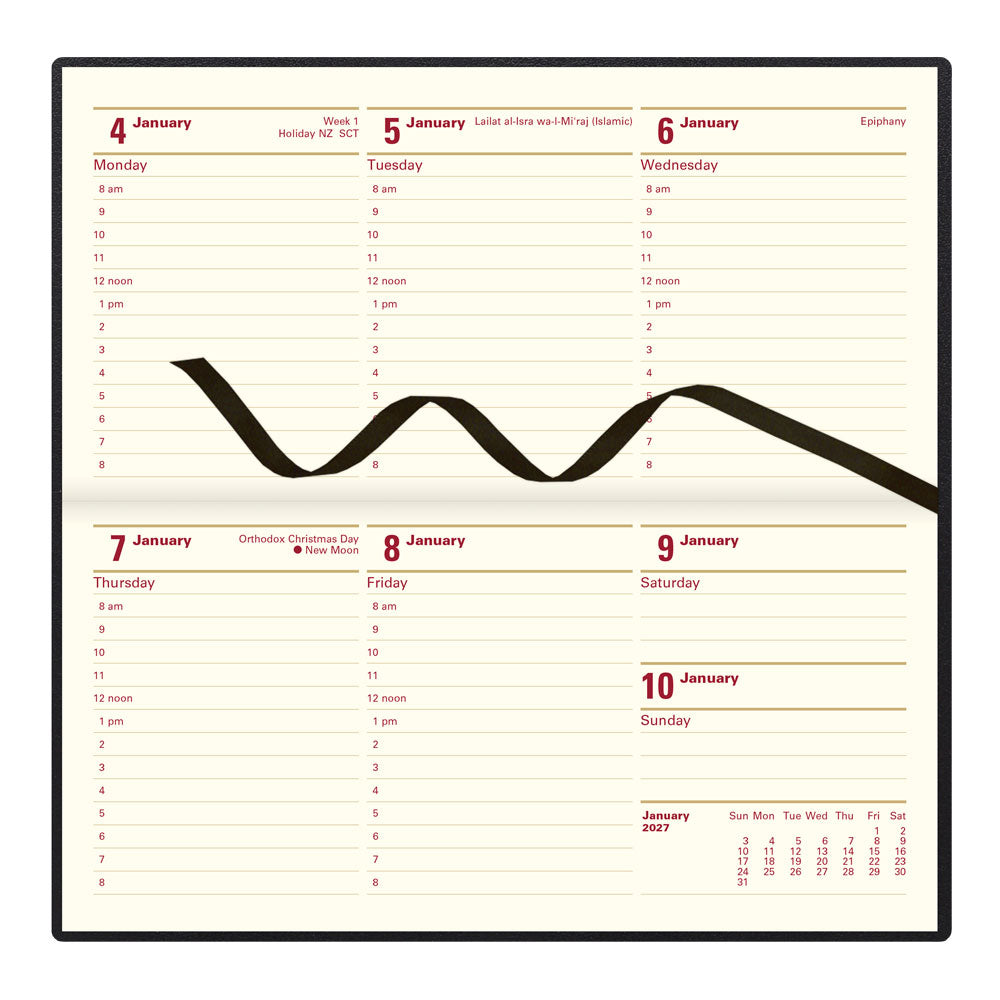Letts Slim Weekly Appointment Book, Belgravia, 2027 Black 27-C33SBK#color_black