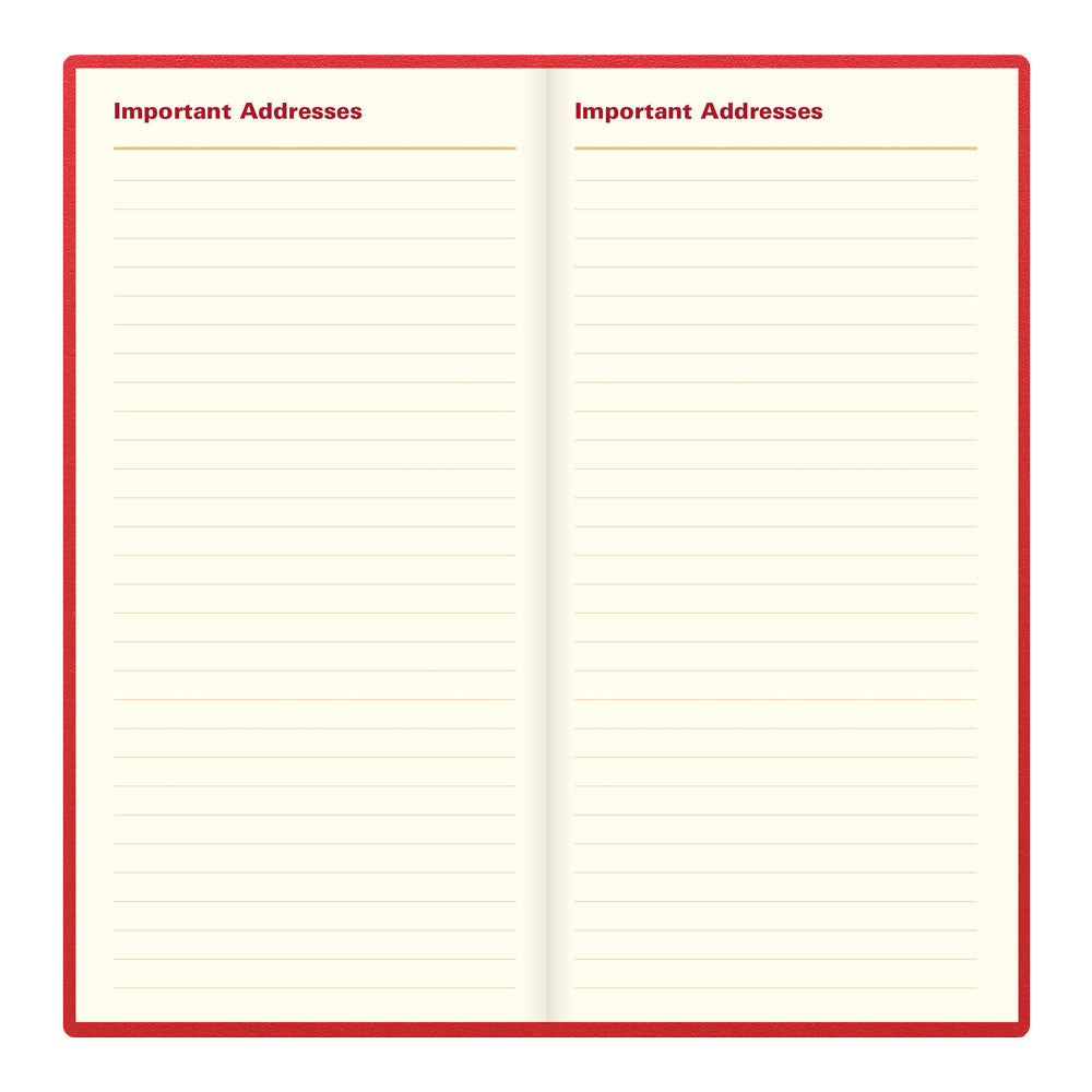 Letts Slim Weekly Appointment Book, Belgravia, 2027 Red 27-C33SRD#color_red