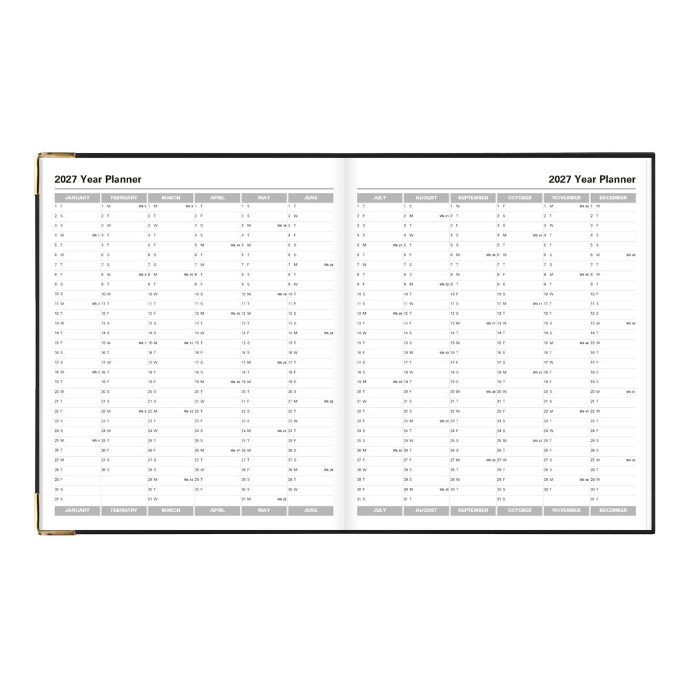 Letts Quarto Weekly Appointment Book, Roma, 2027 Black 27-C33YIBK#color_black