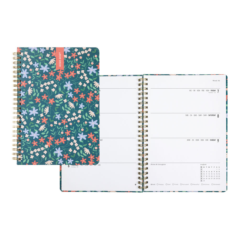 Spring Valley Academic Weekly Planner, A5, 2026 - 2027 - Multilingual (27-031798, 27-031799)
