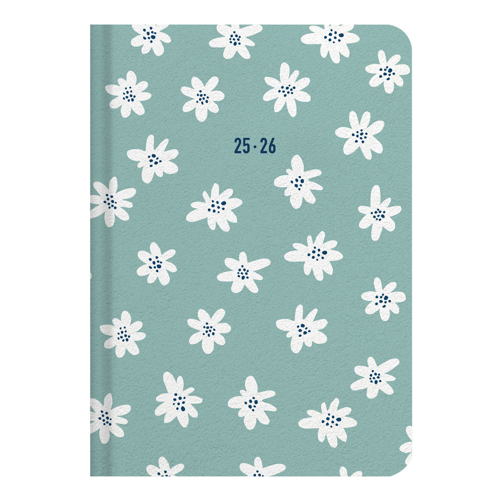 Daisies Academic Weekly Planner, A6, 2026 - 2027 - Multilingual 27-031869 #color_daisies-mint
