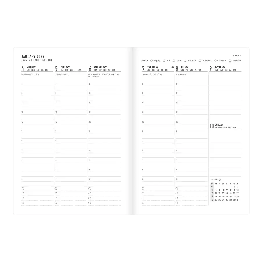 Letts A5 Weekly Planner, Essence, 2027 Black 27-082666#color_essence-black