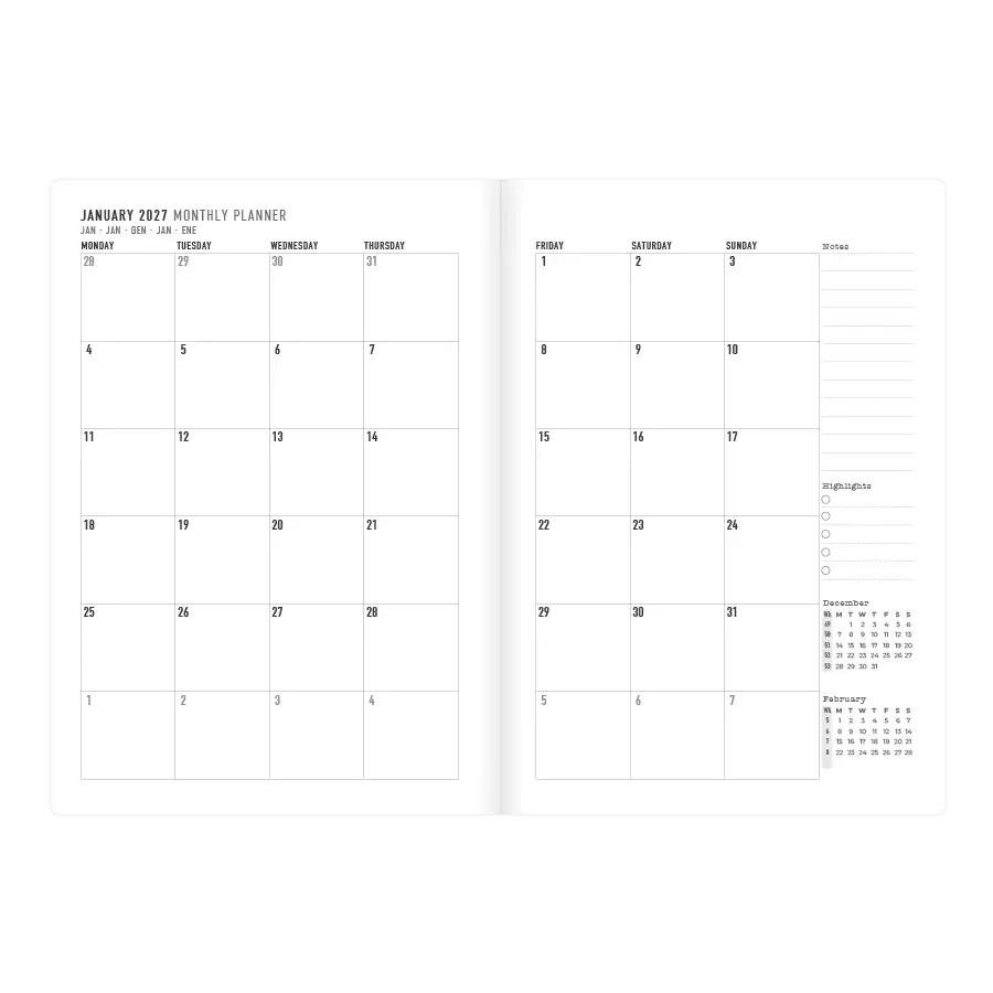 Letts A5 Weekly Planner, Essence, 2027 Black 27-082666#color_essence-black