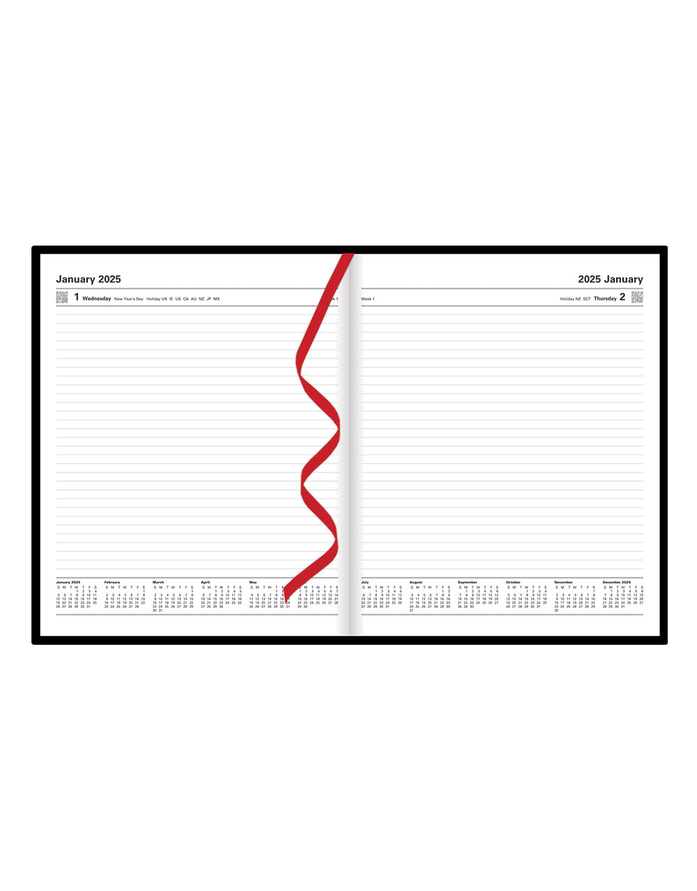 Standard Quarto Day to a Page Planner 2025 - English 25-C10YBK#color_black