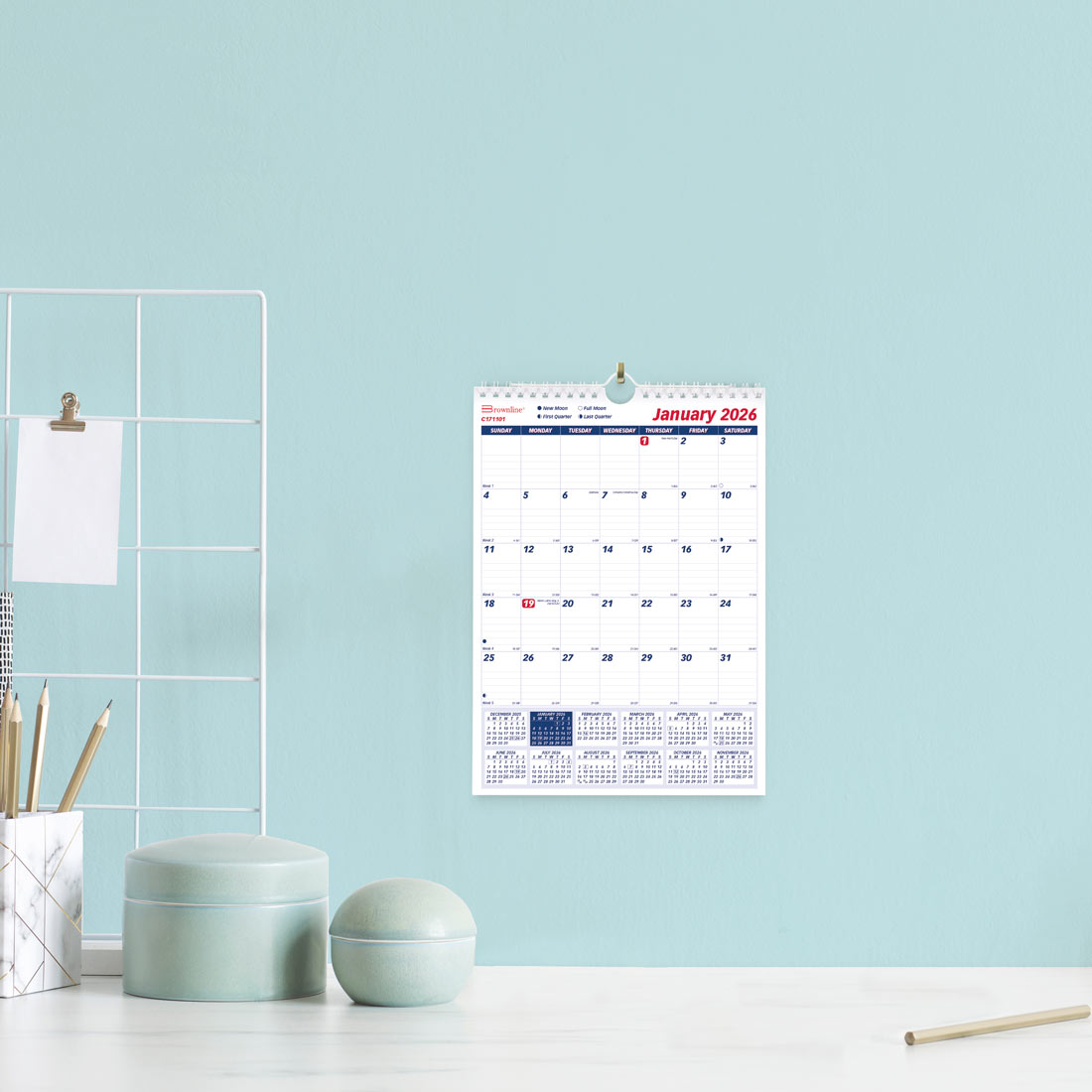 Brownline Monthly Wall Calendar, 2026 C171101-26