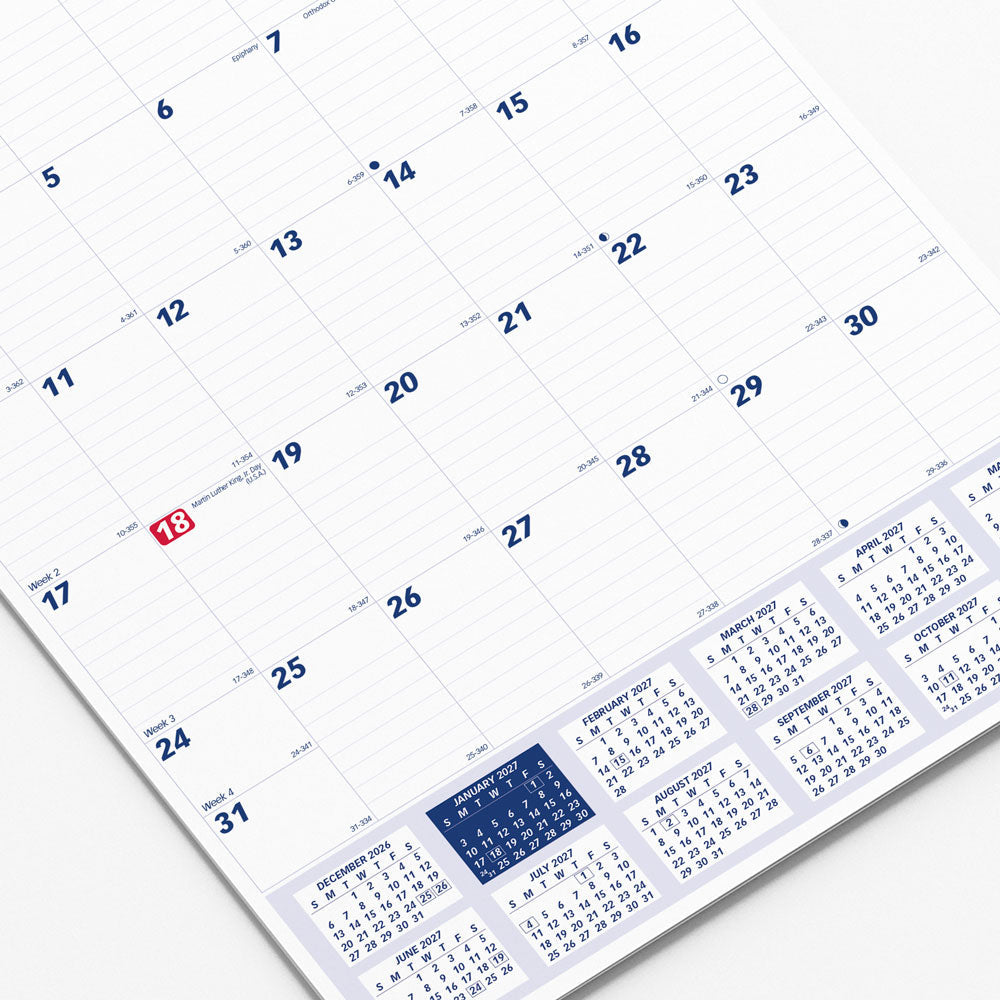 Monthly Wall Calendar, 2027 C171102-27 Brownline