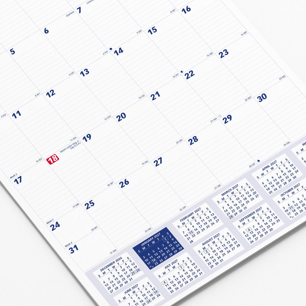 Monthly Wall Calendar, 2027 C171104-27 Brownline