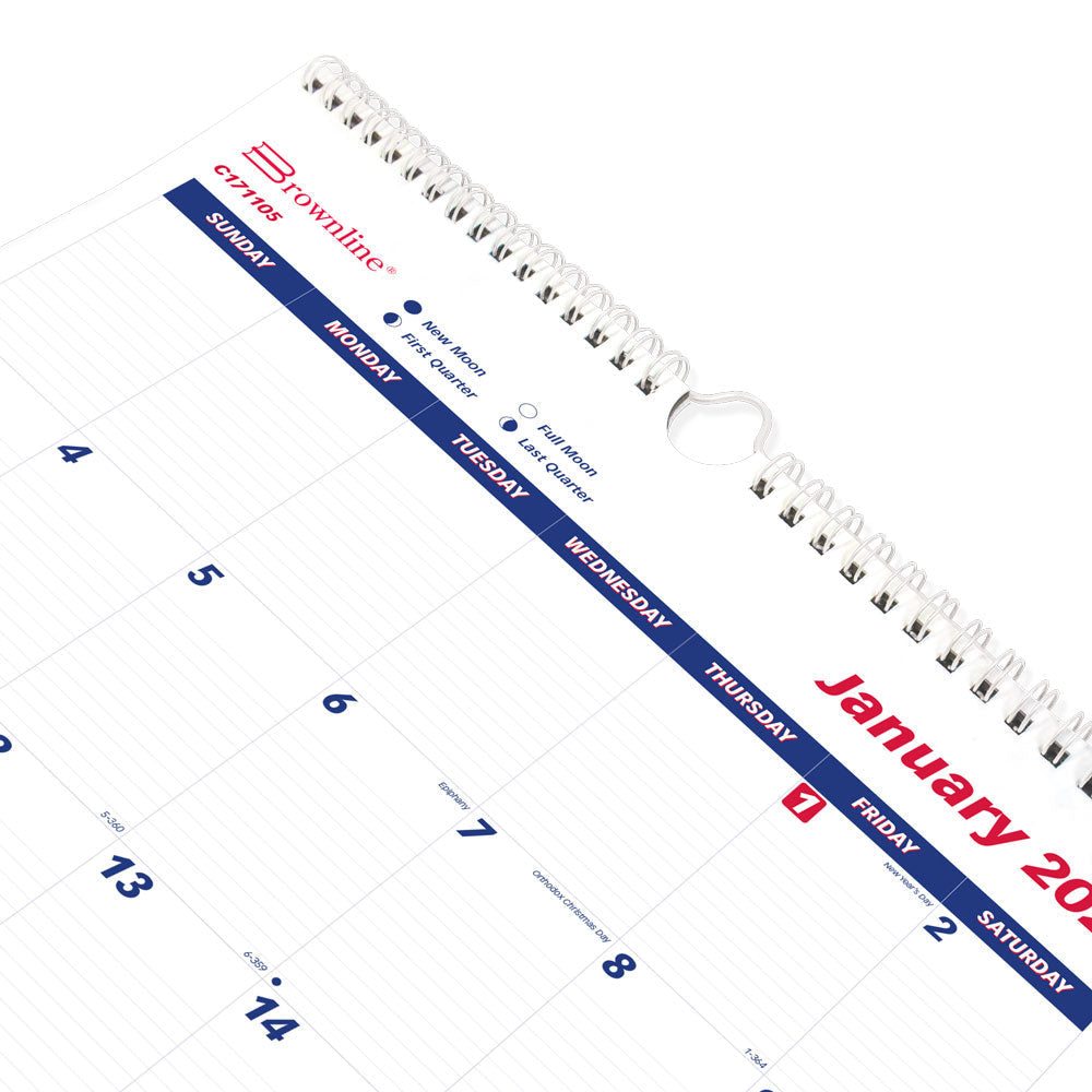 Monthly Wall Calendar, 2027 C171105-27 Brownline