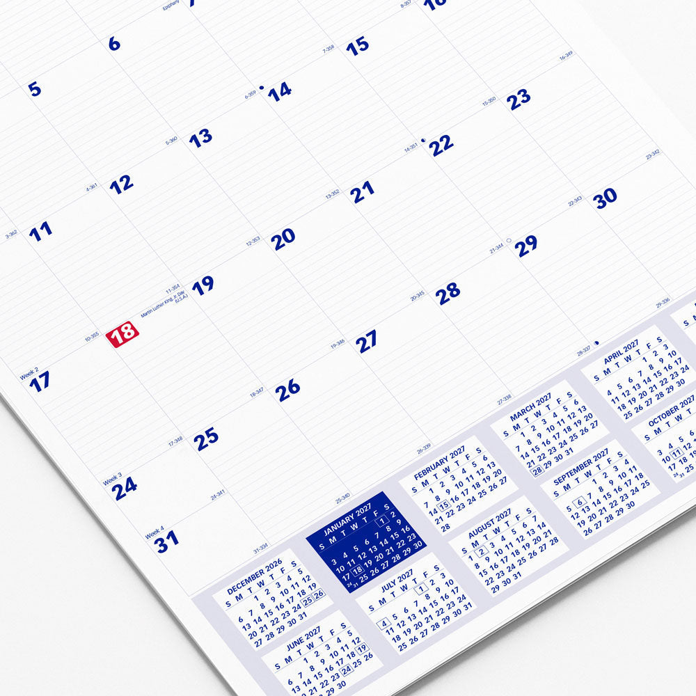 Monthly Wall Calendar, 2027 C171105-27 Brownline