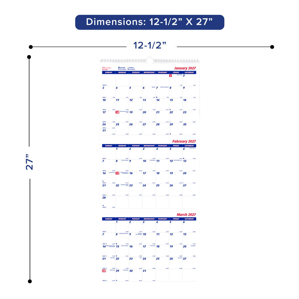 Monthly Wall Calendar, 2027 C171128-27 Brownline