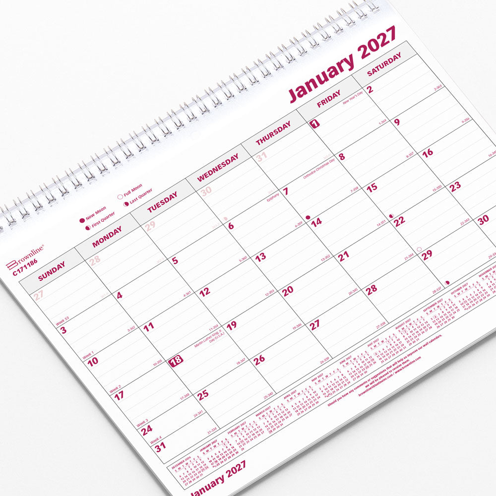 Monthly Wall Calendar, 2027 C171186-27 Brownline