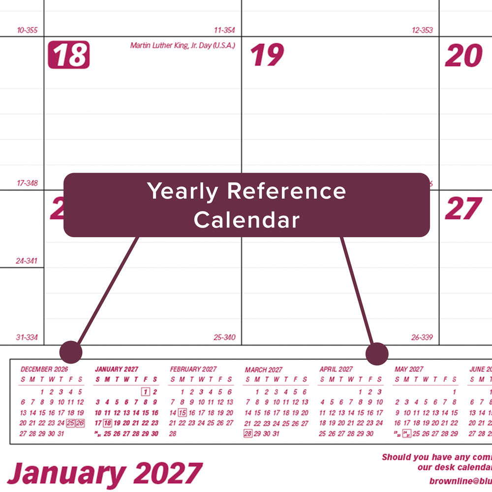 Monthly Desk Pad Calendar, 2027 C1731-27 Brownline