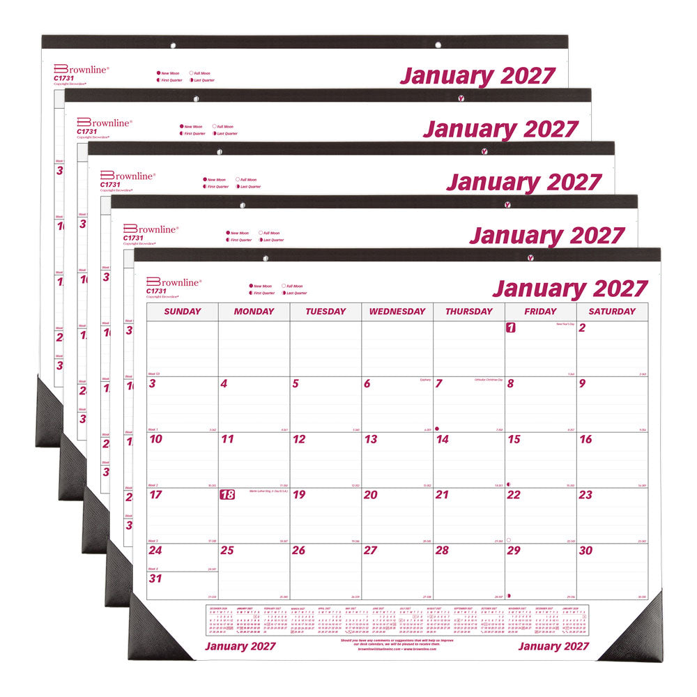 Monthly Desk Pad Calendar, 2027 C1731-27 Brownline