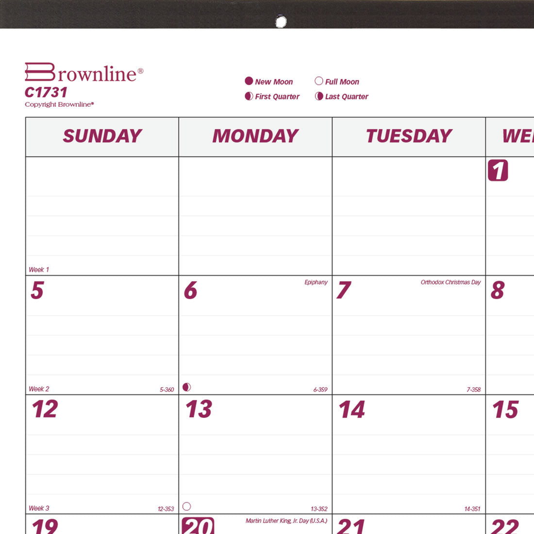 Brownline Desk Calendar 2025