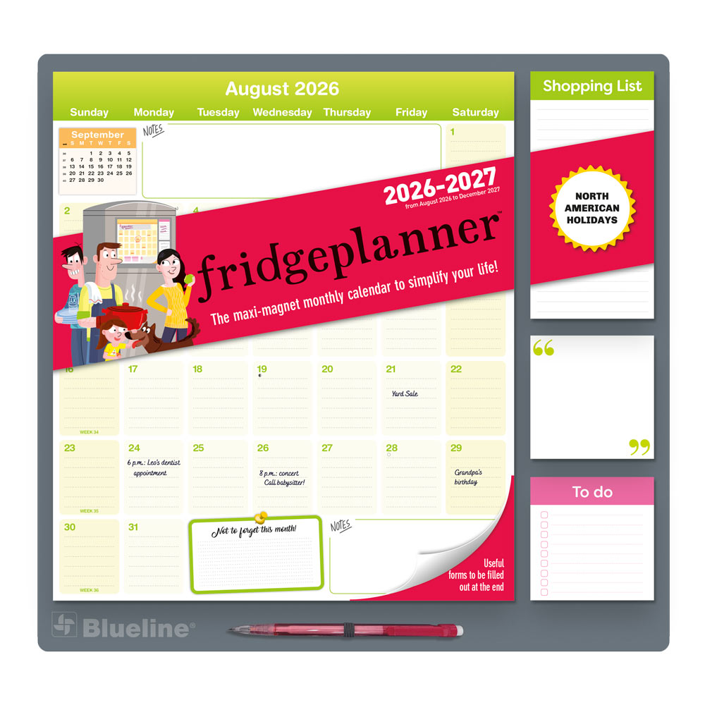 Fridgeplanner™ Maxi Magnet Calendar, 17 Months, 2026-2027, English C174110A-27