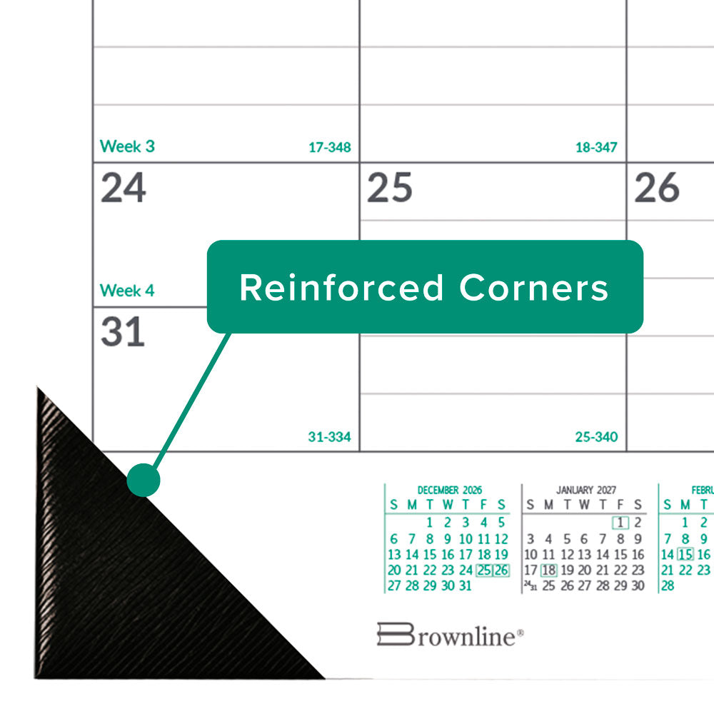 Monthly Desk Pad Calendar, EcoLogix®, 2027 C177437-27 Brownline