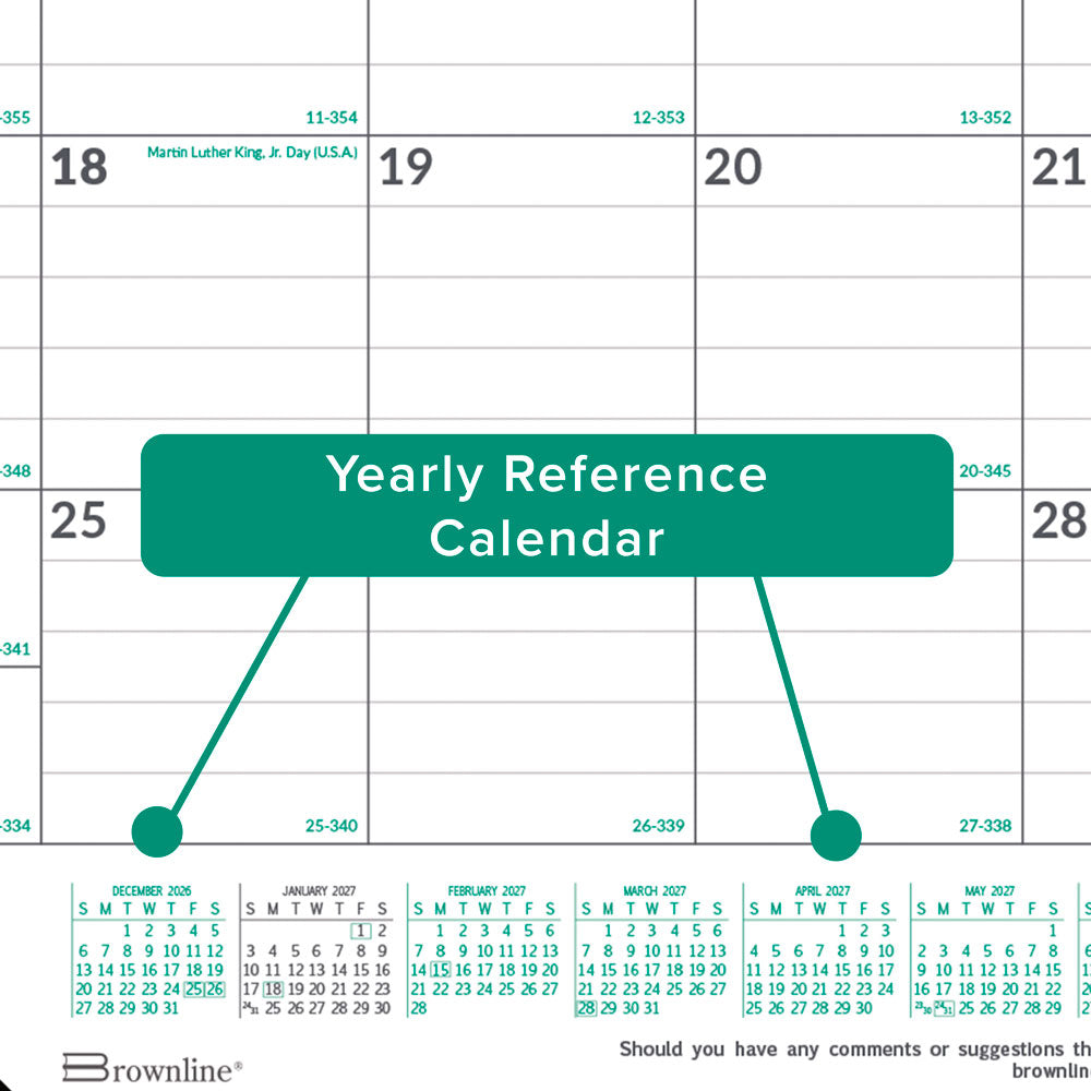Monthly Desk Pad Calendar, EcoLogix®, 2027 C177437-27 Brownline