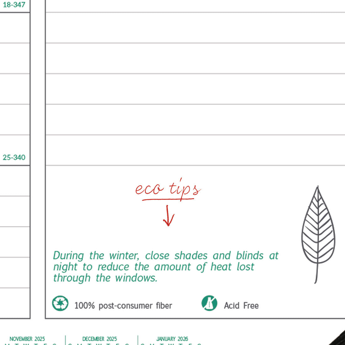 EcoLogix Monthly Desk Pad 2025, C177437