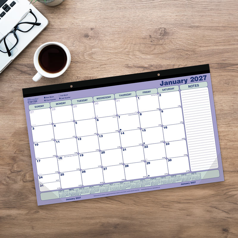Monthly Desk Pad Calendar, 2027 C181700-27 Brownline