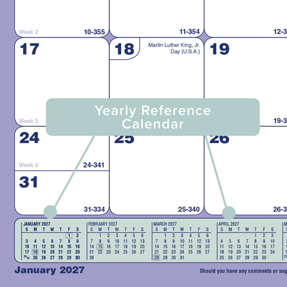 Monthly Desk Pad Calendar, 2027 C181721-27 Brownline