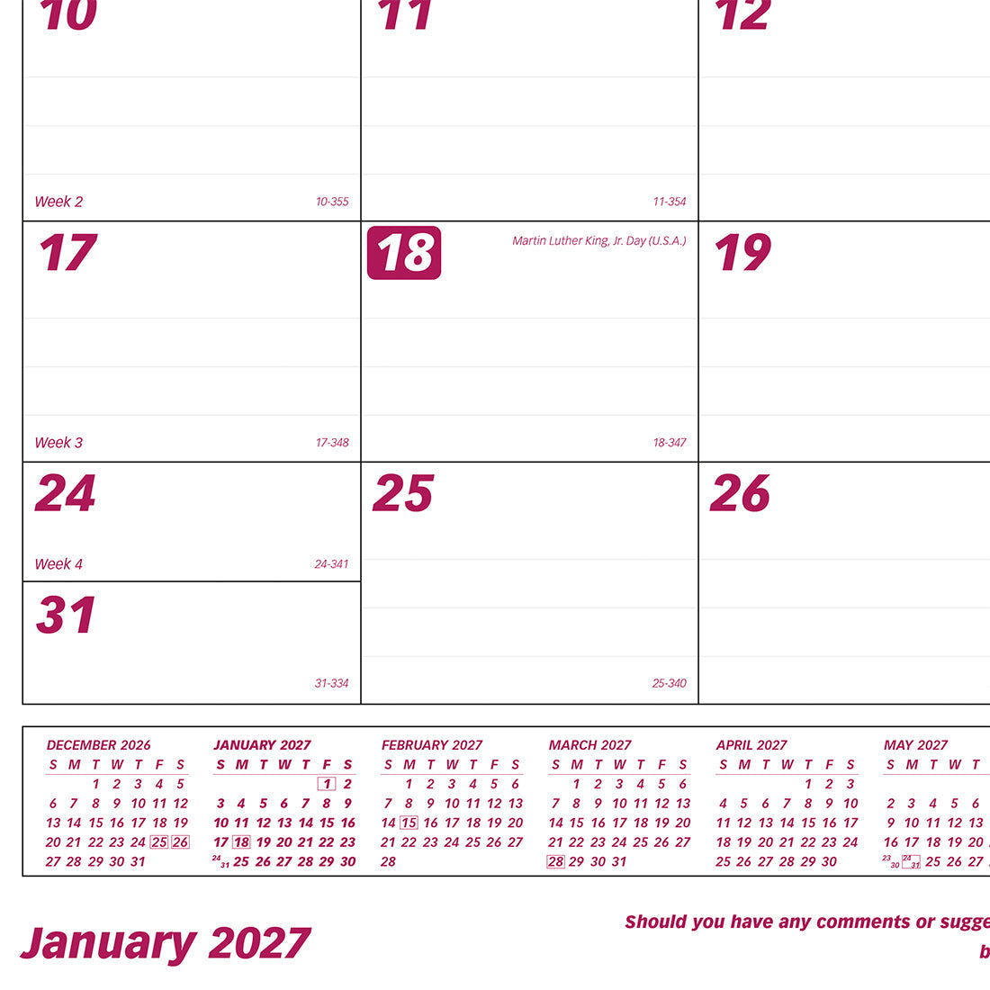 Monthly Desk Pad Calendar, 2027 C191924-27 Brownline