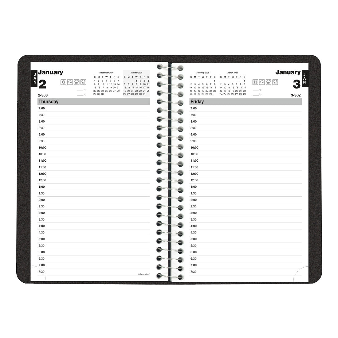 Essential Daily Planner 2025, English, Black, C2504.81T