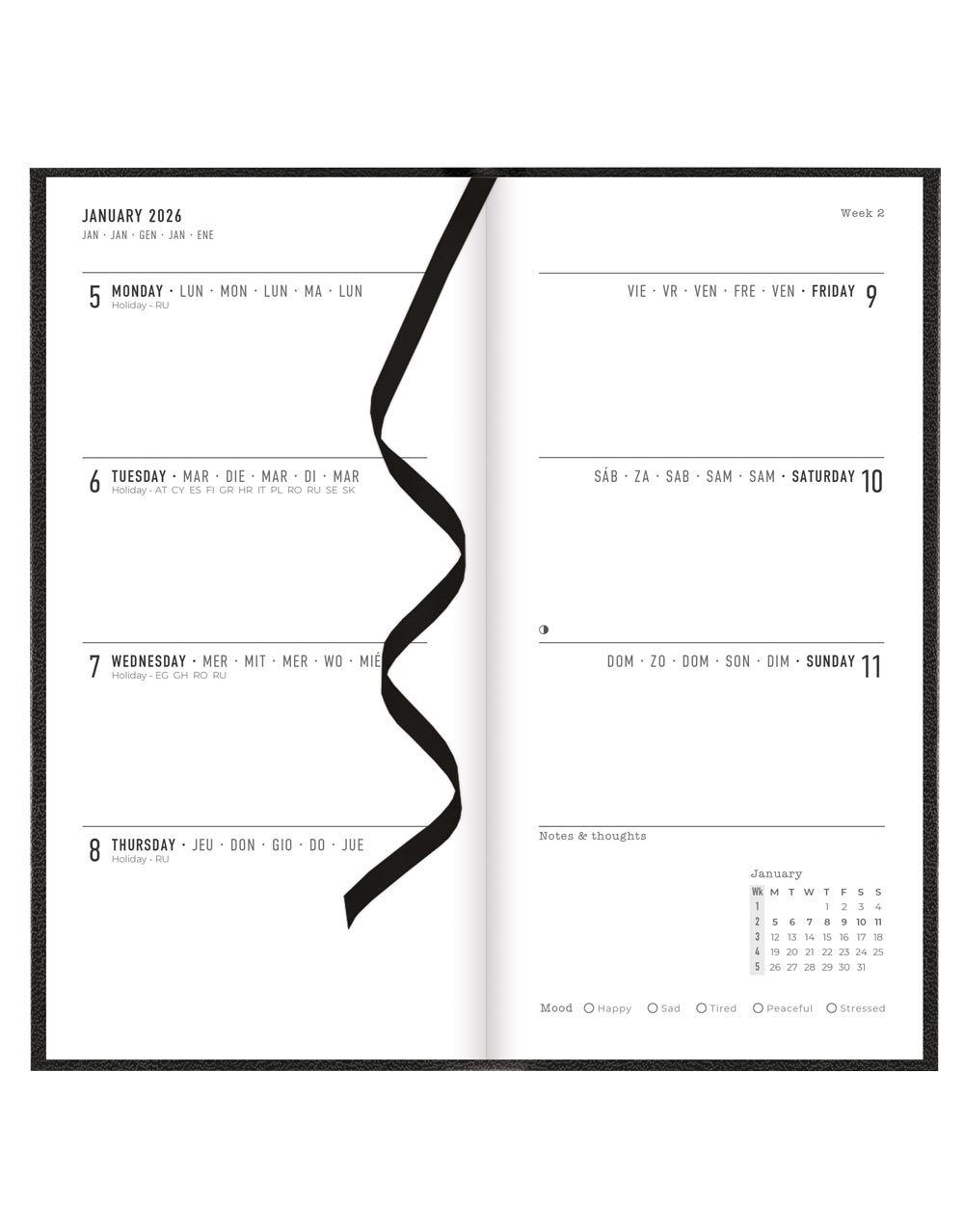 Letts of London Principal Compact Week to View Planner 2026 - English 26-C30NUBK #color_black