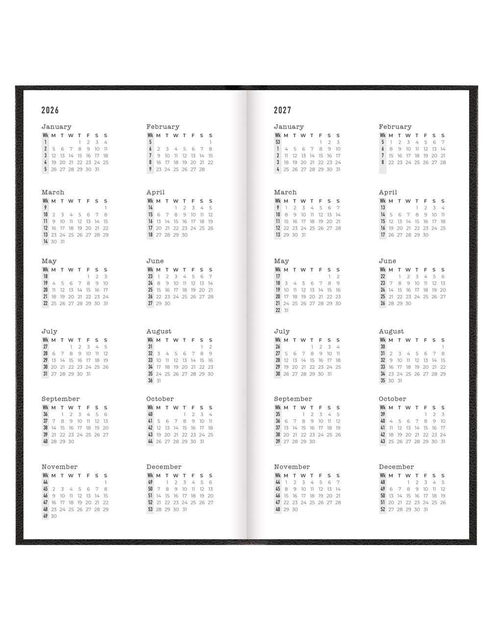 Letts of London Principal Compact Week to View Planner 2026 - English 26-C30NUBK #color_black