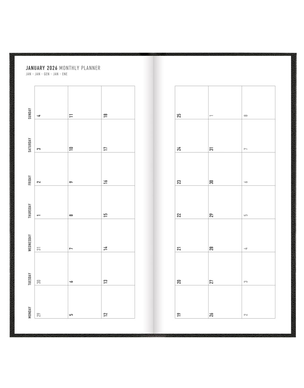 Letts of London Principal Compact Week to View Planner 2026 - English 26-C30NUBK #color_black